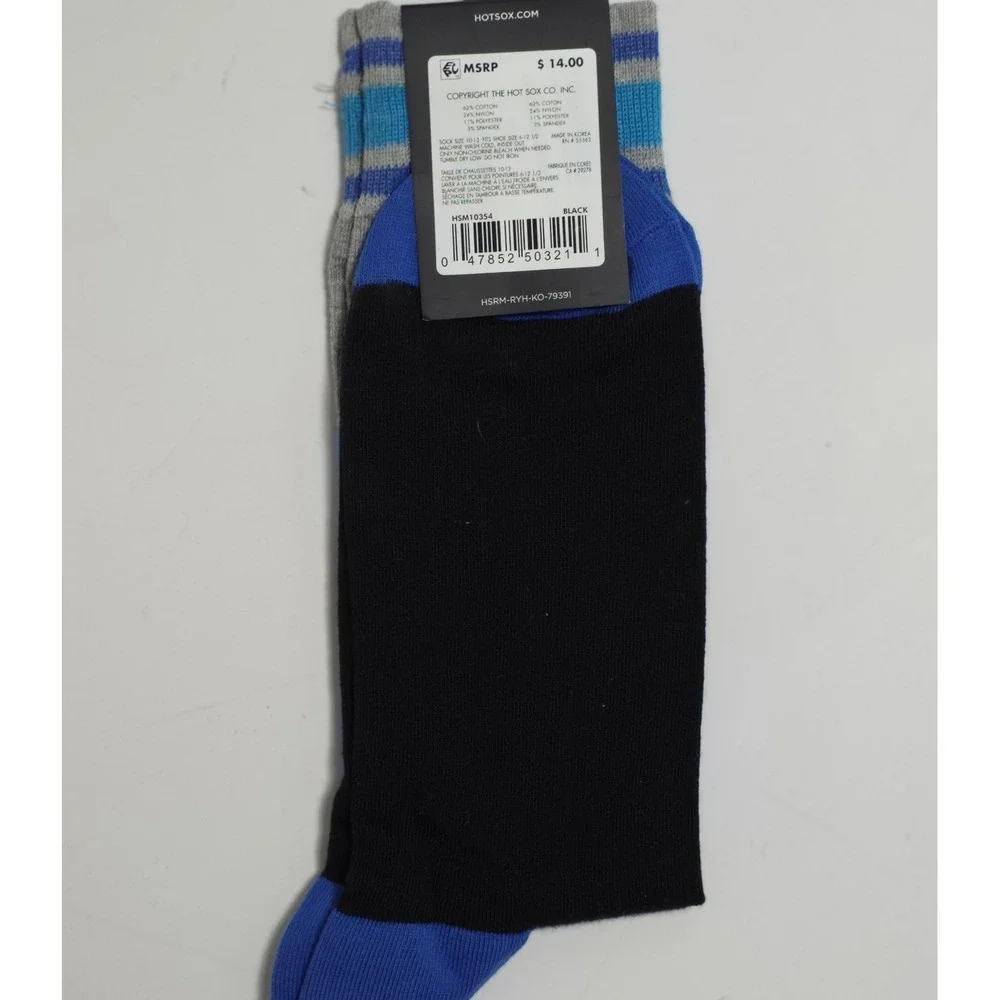 Hot Sox Landscape Mountain River Crew Socks Black/Blue Mens 1 Pair NWT